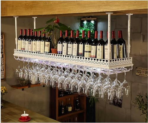 Weinregal, Retro -Deckendekorationsregal, Aufwärtstrend, Down Kleiderbügel geeignet für Wohnzimmer Esszimmer Bar, grüne Pflanzen -Display -Rack mit farbenfrohen Lichtern, B, 100x35x60 cm Made in Weinregal, Retro -Deckendekorationsregal, Aufwärtstrend, Down Kleiderbügel geeignet für Wohnzimmer Esszimmer Bar, grüne Pflanzen -Display -Rack mit farbenfrohen Lichtern, B, 100x35x60 cm Made in von LKHGTR