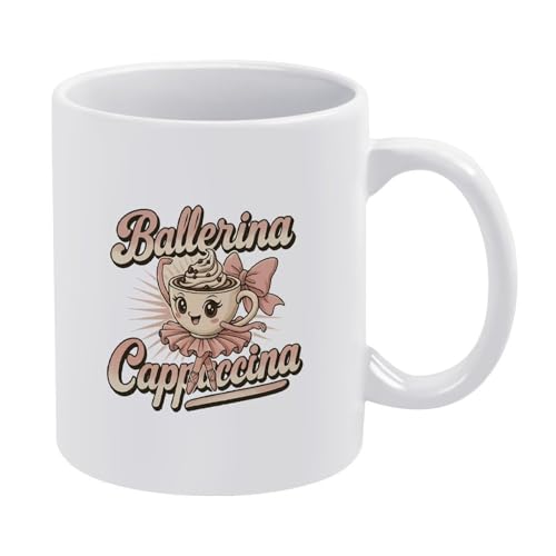 Ballerina-Cappuccino-Tasse, italienisches Brainrot-Meme, lustige Hai-Kaffeetasse, Keramik-Stil, Einheitsgröße Ballerina-Cappuccino-Tasse, italienisches Brainrot-Meme, lustige Hai-Kaffeetasse, Keramik-Stil, Einheitsgröße von LKIMEWVK