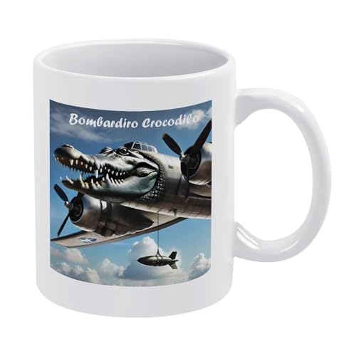 Bombardiro-Crocodilo-Tasse, italienisches Brainrot-Meme, lustige Hai-Kaffeetasse, Keramik-Stil, Einheitsgröße Bombardiro-Crocodilo-Tasse, italienisches Brainrot-Meme, lustige Hai-Kaffeetasse, Keramik-Stil, Einheitsgröße von LKIMEWVK