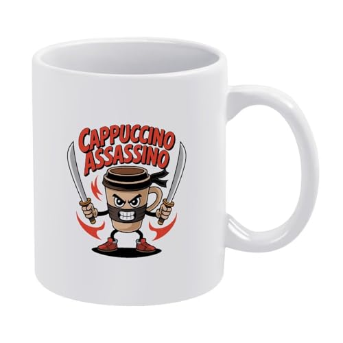 Capuccino-Assassino-Tasse, italienisches Brainrot-Meme, lustige Hai-Kaffeetasse, Keramik-Stil, Einheitsgröße Capuccino-Assassino-Tasse, italienisches Brainrot-Meme, lustige Hai-Kaffeetasse, Keramik-Stil, Einheitsgröße von LKIMEWVK