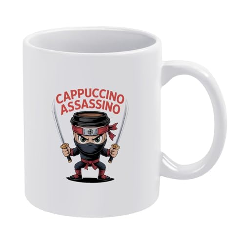Capuccino-Assassino-Tasse, italienisches Brainrot-Meme, lustige Hai-Kaffeetasse, Keramik-Stil, Einheitsgröße Capuccino-Assassino-Tasse, italienisches Brainrot-Meme, lustige Hai-Kaffeetasse, Keramik-Stil, Einheitsgröße von LKIMEWVK