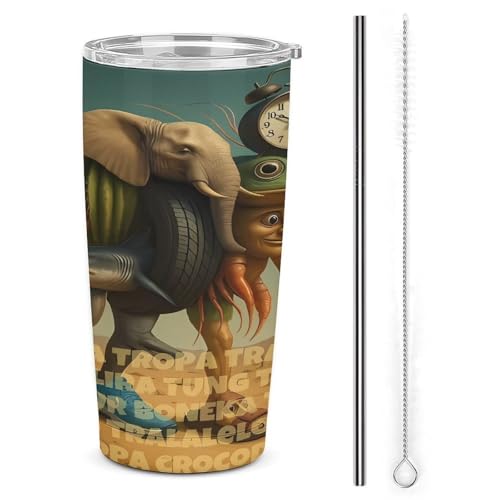 LKIMEWVK Italian-Brainrot Merch Isolierter Kaffeebecher mit Klappdeckel, Edelstahl, isolierter Becher, auslaufsicher, Einheitsgröße LKIMEWVK Italian-Brainrot Merch Isolierter Kaffeebecher mit Klappdeckel, Edelstahl, isolierter Becher, auslaufsicher, Einheitsgröße von LKIMEWVK