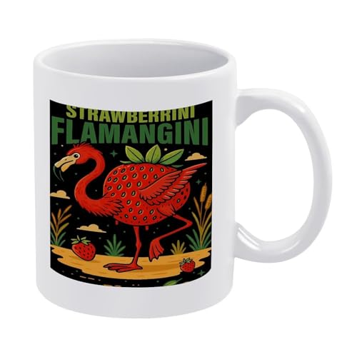 Strawberrini-Flamangini-Tasse, italienisches Brainrot-Meme, lustige Hai-Kaffeetasse, Keramik-Stil, Einheitsgröße Strawberrini-Flamangini-Tasse, italienisches Brainrot-Meme, lustige Hai-Kaffeetasse, Keramik-Stil, Einheitsgröße von LKIMEWVK