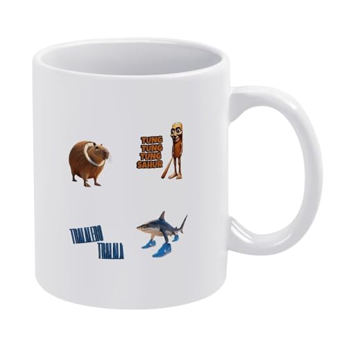 Tralalero-Tralala Brainrot-Tasse, italienisches Brainrot-Meme, lustige Hai-Kaffeetasse, Keramik-Stil, Einheitsgröße Tralalero-Tralala Brainrot-Tasse, italienisches Brainrot-Meme, lustige Hai-Kaffeetasse, Keramik-Stil, Einheitsgröße von LKIMEWVK