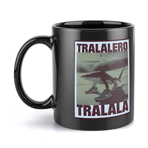 Tralalero-Tralala-Tasse, Bootleg Brainrot, italienisches Brainrot-Meme, lustige Kaffeetasse mit Hai-Motiv, Keramik-Stil, Einheitsgröße von LKIMEWVK