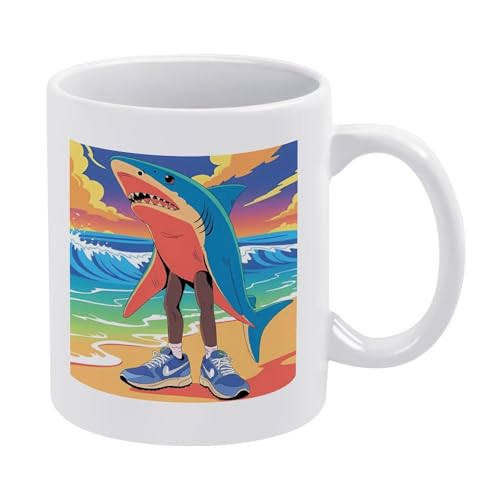 Tralalero-Tralala-Tasse, italienisches Brainrot-Meme, lustige Hai-Kaffeetasse, Keramik-Stil, Einheitsgröße Tralalero-Tralala-Tasse, italienisches Brainrot-Meme, lustige Hai-Kaffeetasse, Keramik-Stil, Einheitsgröße von LKIMEWVK