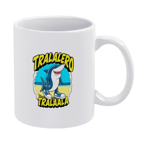 Tralalero-Tralala-Tasse, italienisches Brainrot-Meme, lustige Hai-Kaffeetasse, Keramik-Stil, Einheitsgröße Tralalero-Tralala-Tasse, italienisches Brainrot-Meme, lustige Hai-Kaffeetasse, Keramik-Stil, Einheitsgröße von LKIMEWVK