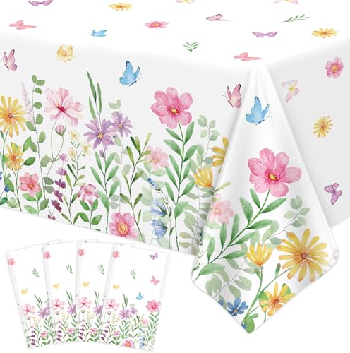4 Stück Frühlingsblumen Tischtuch Blume Tischtuch Wildblumen Tischdecke Schmetterling Tischdecke Ostern Picknick Frühling Party Dekorationen Tee Party Zubehör Wilde Blume Geburtstag Dekor 86 x 51 Zoll 4 Stück Frühlingsblumen Tischtuch Blume Tischtuch Wildblumen Tischdecke Schmetterling Tischdecke Ostern Picknick Frühling Party Dekorationen Tee Party Zubehör Wilde Blume Geburtstag Dekor 86 x 51 Zoll von LKITMIUT