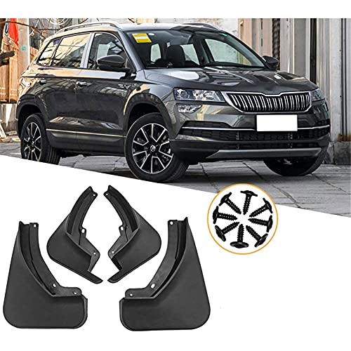 4 StüCk Auto SchmutzfäNger KotflüGel FüR Sko-da KAROQ 2017 2018 2019, Vorder Hinterreifen Schutzblech Spritzschutz Kit Auto Rad Schutz Schlamm Fender Deko ZubehöR von LKJLYQ