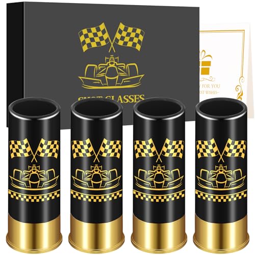Rennwagen-Schnapsgläser aus Kunststoff, Großpackung mit Geschenkbox, für Männer und Frauen, Rennfans, Hochzeit, Party, Geburtstag, 12 GA, Kleine Schnapsbecher für Tequila, Vodka, Likör, 45ml, Schwarz von LKKCHER NOVELTY