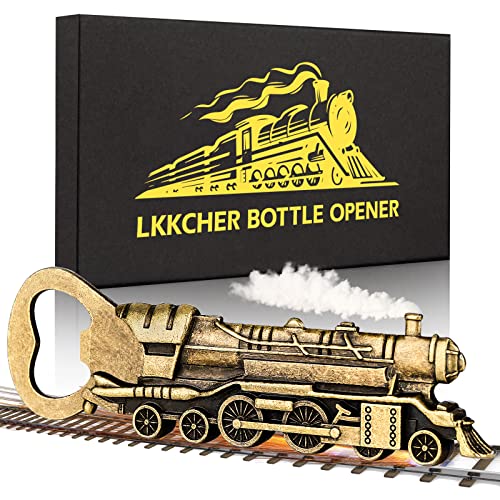 LKKCHER Dampfzug Geschenke, Vintage Dampflokomotive Bierflaschenöffner, Personalisierte Geschenke für Männer Frauen Zug Fans, Weihnachtsgeschenke Geburtstagsgeschenke für Männer, Freund, Papa von LKKCHER