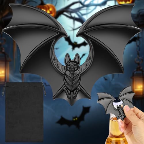 LKKCHER Fledermaus Bier Flaschenöffner, Goth Halloween Bier Geschenke, Bat Halloween Deko Geschenke für Männer, Fledermaus Weihnachtsgeschenke Geburtstagsgeschenk für Männer von LKKCHER