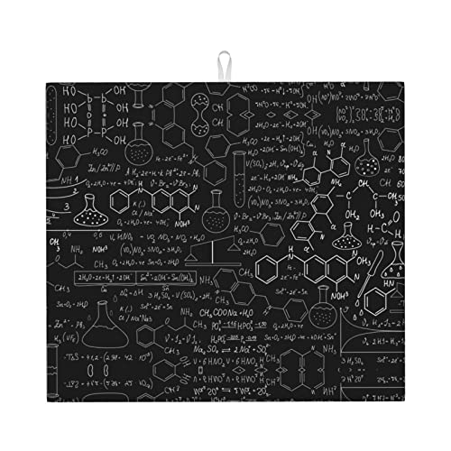 Abstrakte Wissenschaft Chemie Abtropfmatte für Küche – schöne volldruckabsorbierende Abtropfmatte, hält Theken trocken und stilvoll von LKLDDPZB
