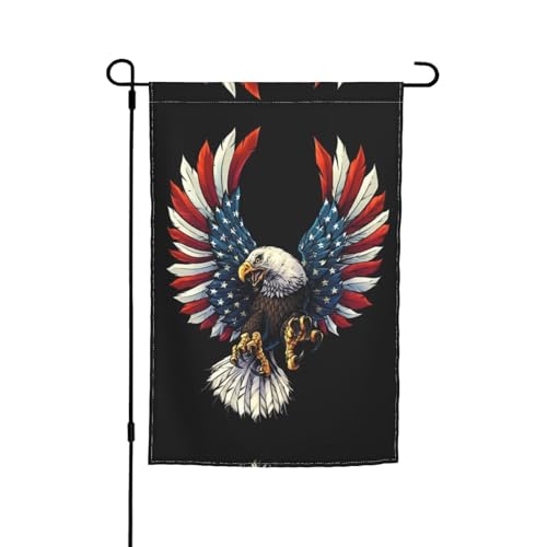 Amerikanische Adlerflagge Druck Gartenflagge 30,5 x 45,7 cm – doppelseitiger Druck, hochwertige Polyester-Flagge – eine bezaubernde Ergänzung für Ihren Garten von LKLDDPZB