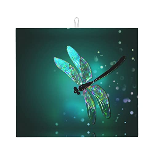 Galaxy Animal Libelle Abtropfmatte für Küche – schöne volldruckabsorbierende Abtropfmatte, hält Theken trocken und stilvoll von LKLDDPZB