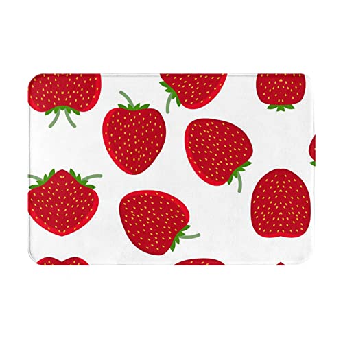 LKLDDPZB Fußmatte Erdbeere – Volldruck, einseitiges Design, 100 % Polyester mit Flanellstoff und nicht gewebtem Kunststoff gepunkteter Unterseite, leicht zu reinigen, langlebig und rutschfest von LKLDDPZB