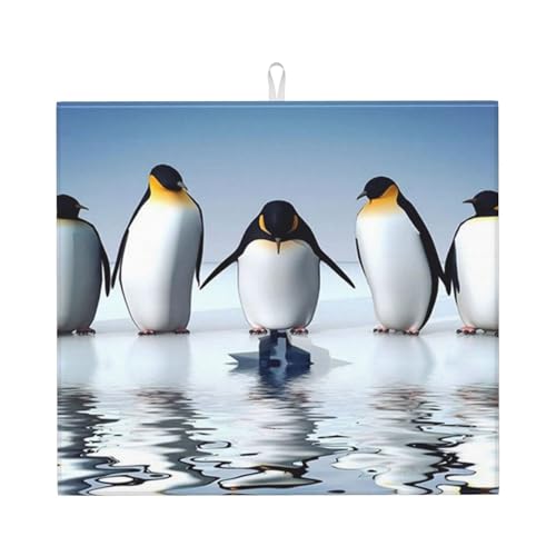 Pinguin-Abtropfmatte für die Küche – schöne saugfähige Abtropfunterlage mit Volldruck, hält Theken trocken und stilvoll von LKLDDPZB