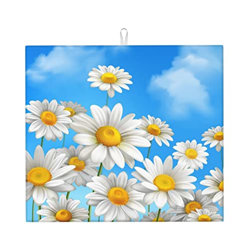 Spring Daisy Flowers Abtropfmatte für Küche – schöne volldruckabsorbierende Abtropfmatte, hält Theken trocken und stilvoll von LKLDDPZB