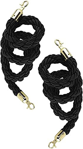 Menschenmengenkontrollseil, gedrehtes Seil mit Stahlknöpfen, für Konzerte, Banken, Hotels, Theater, Schwarz, 2 Stück, 5 m Menschenmengenkontrollseil, gedrehtes Seil mit Stahlknöpfen, für Konzerte, Banken, Hotels, Theater, Schwarz, 2 Stück, 5 m von LKLNCXC