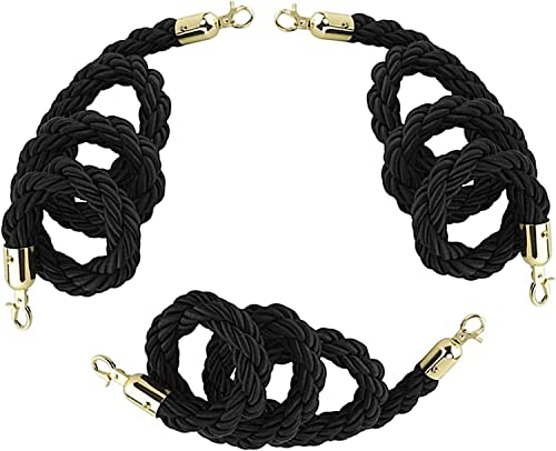 Menschenmengenkontrollseil, gedrehtes Seil mit Stahlknöpfen, für Konzerte, Banken, Hotels, Theater, Schwarz, 3 Stück, 2 m Menschenmengenkontrollseil, gedrehtes Seil mit Stahlknöpfen, für Konzerte, Banken, Hotels, Theater, Schwarz, 3 Stück, 2 m von LKLNCXC