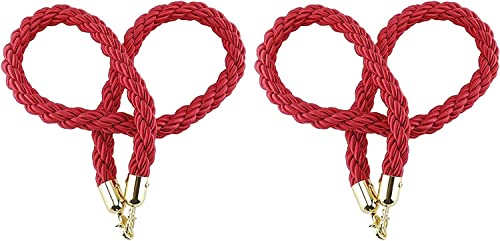 Seil für die Publikumskontrolle Seil Hanf geflochtene Königin Barriere Seil mit vergoldeten Edelstahl-Karabiner, Warenkorb, Twisted Seil für Hotels, Konzerte, Theater(2 Pack,3.5m/11.5ft) von LKLNCXC