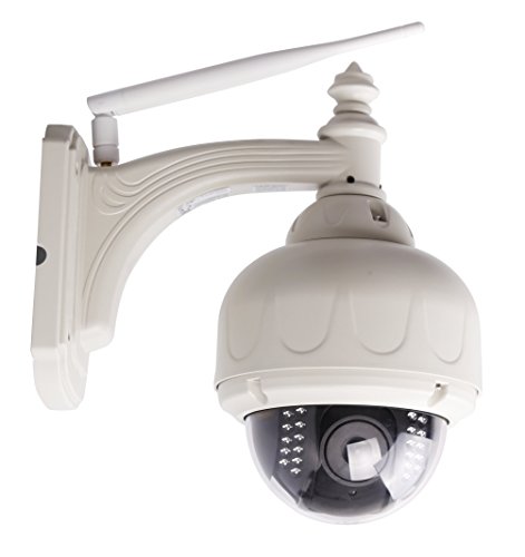 LKM Security IPCEH01WH IP-Kamera | 720p HD | Drehbar | Schwenkbar | Nachtsicht | 5X Zoom | Weitwinkel | Wetterfest | Weiß von LKM security