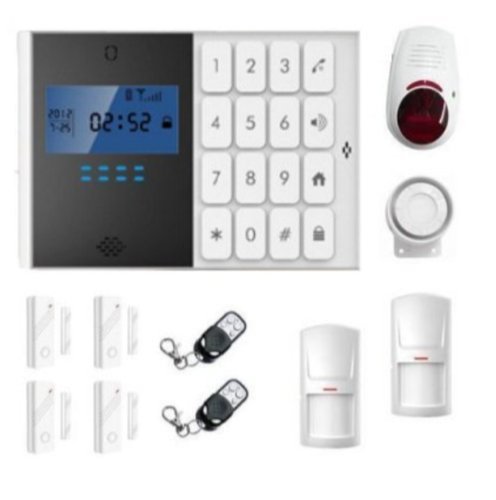 LKM Security M2C Alarmanlage Komplettset ● 11-Teilig ● GSM - Wireless - Einbruchschutz - Außensirene - Weiß von LKM security