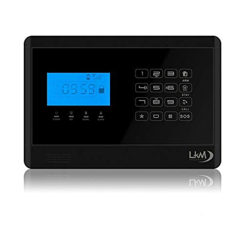 LKM Security M2E S8 Alarmanlage Komplettset ● 15-Teilig ● LCD Touch | GSM | Abschreckung | Wireless | Sicherung | schwarz von LKM security