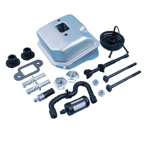 LKMBvxF Auspuffschalldämpfer-Kit für 018 MS180 017 MS170 MS 180 170 MS180C MS170C Kettensäge Bar Stud Mutter Heizöl Filter Linie von LKMBvxF