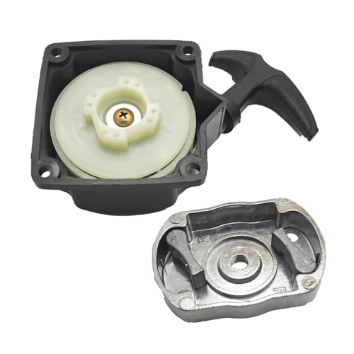 LKMBvxF Easy Pull Rückstoßstarter-Kit, Aluminium-Klauenstarter-Zifferblatt für 40-5 CG430 44F-5 Rasenmäher-Motor-Reparaturteil, Freischneider(Starter and Dial) von LKMBvxF
