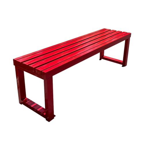 LKPMGOA Gartenbank Metall Gartenbänke mit Metallbeinen, Gartenbank, Glatt und Bequem, Bietet Platz für 2–3 Personen(Red,80cm) von LKPMGOA