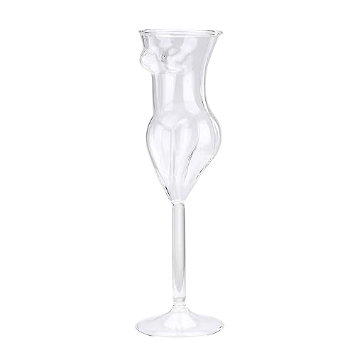 LKPOMI 4 Stück Körperförmige Damen-Cocktailgläser, 170 Ml, Kristallklare Glasbecher, Weintrinkgläser, Champagnerkelch für Zuhause, Bars, KTV, Nachtclubs, Discos, Partys(4pcs) von LKPOMI