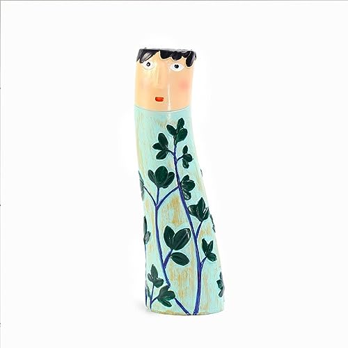 LKPOMI Kreative Gesichtsvase aus Kunstharz, Böhmische Familienvase, Ornament, Kleine Charaktervase, Blumenvase für Heimdekoration, Wohnzimmer, Hochzeit, Mittelstücke(B) von LKPOMI
