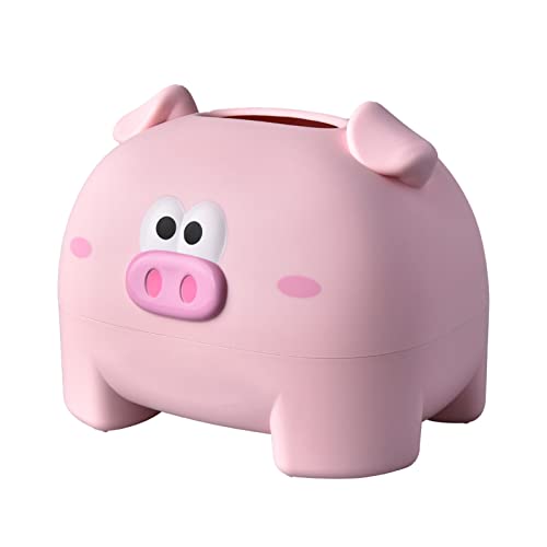 LKPOMI Niedliche Taschentuchbox-Abdeckung, Cartoon-Schweinchen-Form, Dekorative Handtuch-Servietten-Behälter-Hülle, Taschentuch-Aufbewahrungsbox für Wohnzimmer, Büro, Badezimmer, Küchen-Desktop(Rosa) von LKPOMI