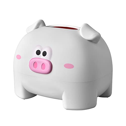 LKPOMI Niedliche Taschentuchbox-Abdeckung, Cartoon-Schweinchen-Form, Dekorative Handtuch-Servietten-Behälter-Hülle, Taschentuch-Aufbewahrungsbox für Wohnzimmer, Büro, Badezimmer, Küchen-Desktop(Weiß) von LKPOMI