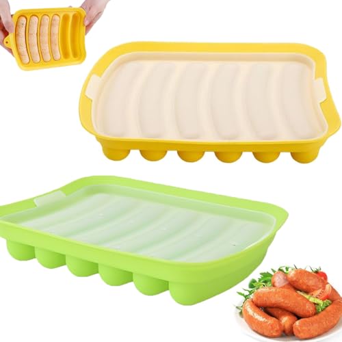 2 Stück Silikon Wurstform, Wurst-Hot-Dogs-Silikonform, Hot Dog-Form, Silikon Hot Dogs Wurst Form mit Deckel, Wurstform, DIY Hot Dog Form, für BBQ Backen Kochen 2 Stück Silikon Wurstform, Wurst-Hot-Dogs-Silikonform, Hot Dog-Form, Silikon Hot Dogs Wurst Form mit Deckel, Wurstform, DIY Hot Dog Form, für BBQ Backen Kochen von LKPUPKJ