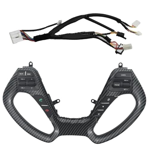Lenkrad-Bedientasten Für Kia Für Forte/K3/K3S 2014 2015 2016 Auto Multifunktions-Lenkrad Cruise-Tasten Mit Gewöhnlichem & Heizungskabelbaum(Carbon fibre-Heat) von LKRGBXA