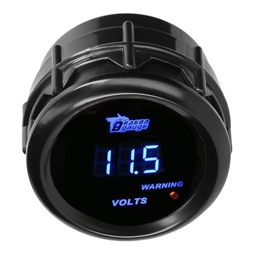 LKRXW Auto Spannungsanzeige 2Zoll 52mm Spannungsmesser Messgerät 12V Blau Licht Voltmeter Messgerät Digitalanzeige Spannung Meter Anzeige Volt Gauge 8 bis 18V Rauchglas von LKRXW