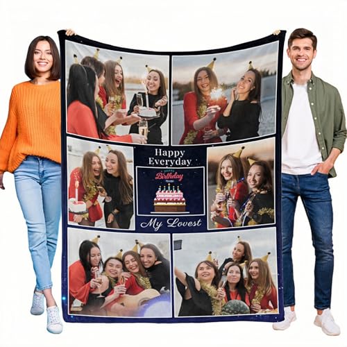 LKSCUDIY Personalisierte Decke mit Fotos,Decke mit Fotodruck Selbst gestalten Bedrucken Lassen mit Foto,Decke Personalisiert Geschenke für Kinder,Geburtstag,Familie-7Foto von LKSCUDIY