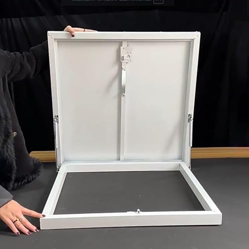 Dachluke, Dachboden-Dachlukenabdeckung aus Metall mit Riegel, weiße Dachluke for Lofts, Wohnungen, Fabriken und Bauernhöfe, wasserdichte Dachlukenabdeckung(80x80cm/31.5x31.5in) von LKSGJSNB