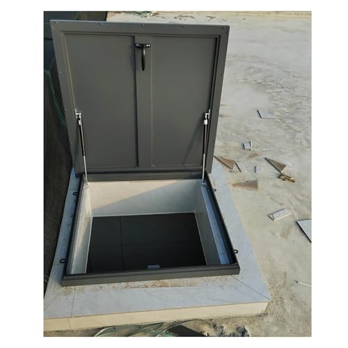 Dachluke, Dachlukentür aus verzinktem Stahl, Dachbodenausstiegsluke mit Gummidichtung, Sturmschutzdachluke, Deckenlukendeckel for den industriellen Einsatz(26x32in(66x81.2cm)) von LKSGJSNB