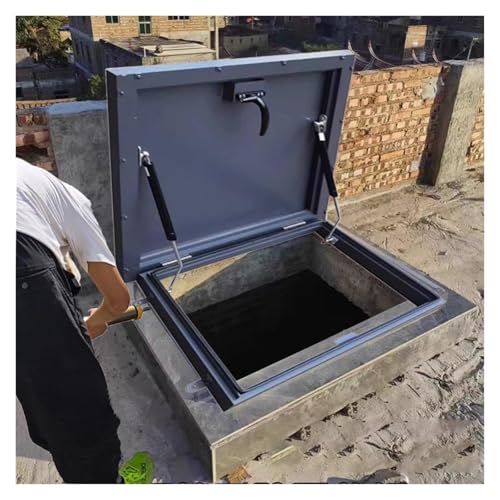 Dachluke, Regendichte Auslasskappe for Dachboden/Dach, Dachluke mit Gummidichtung, Dachluke aus verzinktem Metall, Dachfensterabdeckung for Notausstieg(LXW-75x65cm/29.5x25.6in) von LKSGJSNB