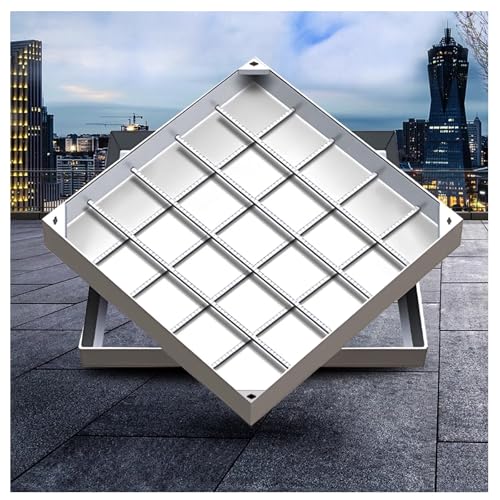 Deckel und Rahmen für Schachtabdeckung aus Edelstahl, unsichtbarer Deckel für Abwasserbecken, integrierter Inspektionsdeckel aus Metall für den Innen- und Außenbereich (8 cm, 80 x 80 cm/31,5 x 31,5 von LKSGJSNB