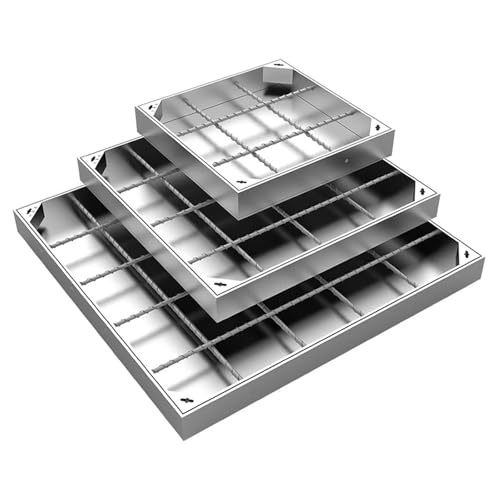 Klärgrubenabdeckungen, Eingelassene Klärgrubenabdeckung mit Rahmen, Schachtabdeckung und Rahmen aus Edelstahl der Spitzenklasse, unsichtbare Abwasserbeckenabdeckung(8cm,50*50cm/19.6*19.6in) von LKSGJSNB