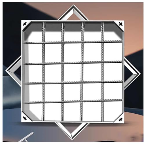 Klärgrubenabdeckungen, Versenkter quadratischer Klärgrubendeckel mit Sockel, unsichtbare versenkte quadratische Klärgrubendeckelabdeckungen mit einziehbarem Griff(8cm,30*30cm/11.8*11.8in) von LKSGJSNB