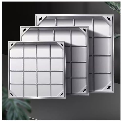 LKSGJSNB 304 unsichtbare Schachtabdeckung, quadratische Schachtabdeckung und Rahmen aus Edelstahl, eingebauter Inspektionsdeckel aus Metall (5 cm, 70 x 70 cm/27,6 x 27,6 Zoll) von LKSGJSNB