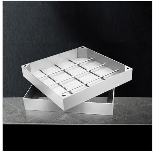 LKSGJSNB Klärgrubenabdeckungen, Eingelassene Abwasserbeckenabdeckung, Eingelassene Klärgrubenabdeckung mit Rahmen, Unsichtbarer Schachtdeckel aus Edelstahl 304(5cm,30 * 30cm/11.8 * 11.8in) von LKSGJSNB