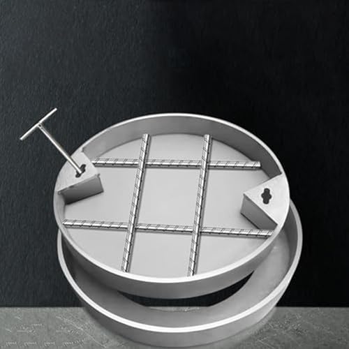 LKSGJSNB Klärgrubenabdeckungen, Kanaldeckel aus Edelstahl 304, unsichtbarer Schachtdeckel aus Edelstahl, rund, in Beton eingebetteter Edelstahlrahmen(D70cm/27.5in) von LKSGJSNB