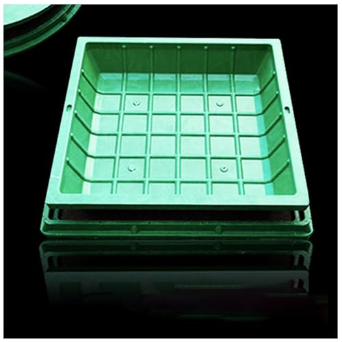 LKSGJSNB Klärgrubenabdeckungen, Klärgrubendeckel mit Sockel, unsichtbarer Schachtdeckel und Rahmen aus Harz, Schachtdeckel aus Kunststoff(B40*40CM/15.7 * 15.7IN) von LKSGJSNB