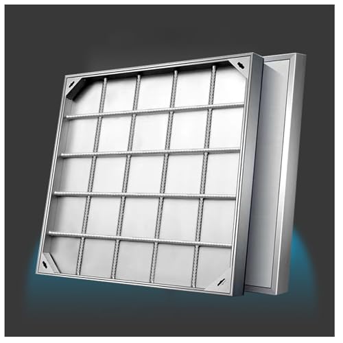 LKSGJSNB Klärgrubenabdeckungen, Quadratische Abwasserabdeckung und -Basis aus Edelstahl, Schachtabdeckung und Rahmen aus Edelstahl(5cm,90 * 90cm/35.4 * 35.4in) von LKSGJSNB